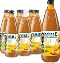hohes C Plus Sun Vitamin D (6 x 1 l), 100% sultys, apelsinų, obuolių, pasiflorų, citrinų, persimonų, vitaminas C, plius vitaminas D, be pridėtinio cukraus pagal įstatymus, veganiškos, su perdirbtu PET