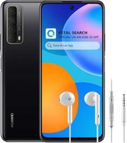 HUAWEI P smart 2021 + AM 115 ausinės, "SuperCharge" 22,5 W, 5000 mAh baterija, keturios kameros su dirbtiniu intelektu ir 48 MP pagrindiniu jutikliu, 6,67 colių FHD+ ekranas, 4GB RAM, 128GB ROM, juodos spalvos