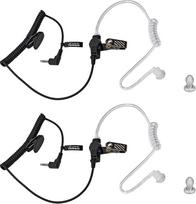 HYSHIKRA 3.5 mm Jack - Earphones Sound Tube - Receive Only - One Ear - Transparent with Retaining Clip - Headphones Headset for Radios Comes with Earplugs (2-Piece Set)