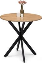 IDMarket - "Alix" apvalus 2-4 vietų valgomojo stalas su voratinklio pagrindu, mediena ir juoda spalva, 80 cm