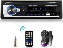 iFreGo Car Radio with Bluetooth Hands-Free Kit, Car Radio Bluetooth with 2 USB Ports/AUX/TF/MP3 Player, FM Car Radio with Wireless Remote Control, 1 DIN 60WX4 Quick Charge Function