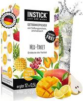 INSTICK greitasis gėrimas be cukraus (mišinio pakuotė) - 1 pakuotė 12 x 0,5-1 l - veganiškų gėrimų milteliai, mažai kalorijų ir vitamino C - greitieji milteliai