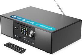 Interneto radijas su CD grotuvu ir "Bluetooth", 120 W 2.1 stereofoninis DAB radijas su įmontuotu žemų dažnių garsiakalbiu, interneto radijas WLAN su "Spotify Connect", podcast'ai, FM, spalvotas ekranas, "Majority Quadriga" internetas