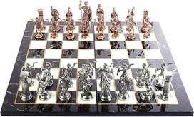 Istorinis antikvarinis varinis Romos figūrų metalinis šachmatų rinkinys suaugusiesiems, rankų darbo figūros ir marmuro dizaino medinė šachmatų lenta "Karalius" 4,3 colio