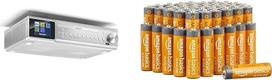 Karcher RA 2060D-S Undermount Kitchen Radio with CD Player & Amazon Basics AA Alkaline Batteries, Powerful, 1.5 V, Pack of 48
