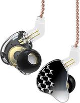 KBEAR Robin HiFi In-Ear Monitors, DD+BA Hybrid Flatship Headsets, Upgrade Deep Bass Noise Cancellation Headphones with Detachable 2-Pin 0.78 mm Headphone Cable, Black, With Microphone, Set of 10