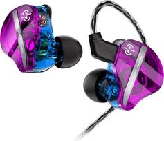 keephifi CCZ DC01 Pro In-Ear Monitor Headphones, 1DD Bass HiFi IEM Headphones, V-Shape Tuning Wired In-Ear Earphones, Removable 2-Pin Z-OFC Cables for Musicians, Drummers (Purple, No Micro)