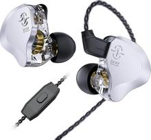 KEEPHIFI CCZ SOLO DC02 In-Ear Monitor Headphones with Microphone, Dual Magnetic Circuit DD IEM Wired Headphones, PU + PET Composite Membrane, Electroplated Shiny Metal Earbuds for Musicians, Gaming