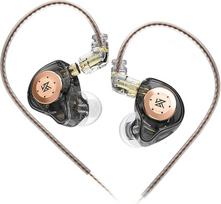 keephifi KZ EDX Pro In-Ear Monitoring, Wired, HiFi Stereo Headphones kz IEM Headphones, Dual DD IEM Headphones with Removable Cable for Musicians, Audiophiles (Black, No Micro)