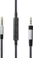 Keičiamasis garso kabelis su įmontuotu mikrofonu ir garsumo reguliatoriumi, suderinamas su "Sennheiser PXC550", PXC480 ausinėmis, garso kabelis, suderinamas su "Samsung Galaxy", "Huawei", "Android