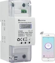 KETOTEK Smart Electricity Meter DIN Rail WLAN 1 fazės srovės matuoklis AC 5(65) A 90-250V Skaitmeninis LCD nuotolinio valdymo DIN bėgių kintamosios srovės matuoklis Smart Life/Tuya App
