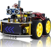 KEYESTUDIO 4WD programuojamas išmanusis automobilinis robotas Starter Learning DIY Kit for Arduino Electronics Programming Project STEM Educational Robotics Science Assembly Set
