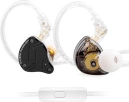 KINBOOFI KZ ZS10 Pro X in Ear Helmets, Improved 4BA 1DD KZ Headphones Multi Driver in Earbuds IEM with Removable Silver-Known Alloy 2Pin Cable for Audiophiles (Dark, with Microphone)