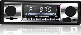 Klasikinis automobilio stereofoninis "Bluetooth" automobilinis radijas 2 rankenėlės Vieno DIN 60WX4 FM laisvų rankų įranga Klasikinis automobilinis MP3 AUX USB U-Disk Audio su nuotolinio valdymo pultu