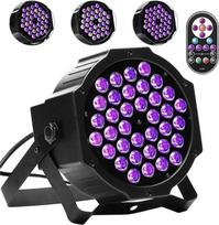 KRIDERISH 72 W juoda šviesa, 36 LED UV juodos šviesos lempa DMX512 su nuotolinio valdymo pulteliu, UV prožektorius vakarėliams, barams, scenoms, Kalėdoms, Helovinui, vestuvėms