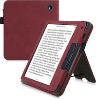 kwmobile Flip Case Compatible with Kobo Libra 2 - Hand Strap - Cover Dark Red