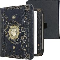 kwmobile Flip Case Compatible with Pocketbook Era/Era Colour - Front Compartment Hand Strap - Taro kortos Tamsiai mėlyna, geltona, juoda