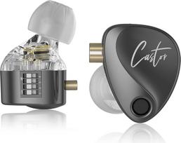 KZ Castor IEM, kz In-Ear Monitor Headphones with Dual Dynamic Drivers for Musicians, Tunable In-Ear Headphones with 2DD Drivers, Adjustment Switch, Noise Isolating, Silicone Earbuds