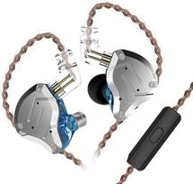 KZ ZS10 Pro In-Ear Monitor ausinės, 4 subalansuoti armatūros ir 1 dinaminis garsiakalbis (4BA ir 1DD), hibridinės ausinės su 2 kontaktų keičiamuoju kabeliu In-Ear KZ ausinės (mėlynos su mikrofonu)