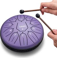 LEKATO plieninis liežuvinis būgnas, 15,2 cm 11 tonų D-dur liežuvinis būgnas pradedantiesiems, plieninis būgnas vaikams, rankinis būgnas meditacijai, jogai, garso gydymui, levandų violetinės spalvos