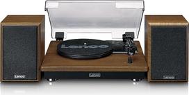 Lenco LS-100 - Hi-Fi patefonas su "Bluetooth 5.0" - išorinis garsiakalbis - 2 x 10 W RMS - diržinė pavara - automatinis stabdymas - mediena, 20 W RMS