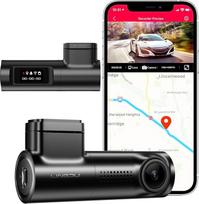 LINGDU 4K prietaisų kameros automobiliams su GPS "WiFi", naktinio matymo kamera su WDR, automobilio prietaisų kameros su anglišku valdymu balsu, įrašymas kilpa, 170° platus kampas, parkavimo stebėjimas, G jutiklis (D500)
