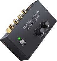LiNKFOR Phono Preamplifier Phonograph Preamp Ultra Compact Preamp with Power Switch Volume Control RCA Input/Output 1/4 Inch TRS Output DC 12 V for Turntable with MM Sample