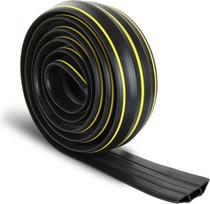 LOLYSIC Grindų kabelio dangtis, 3M kabelio grindų apsaugos kabelio dangtis, 3 kabelių kanalai, lankstus PVC, didelio apkrovimo kabelių apsauga, grindų kabelio dangtis biurui, namams, gamyklai, dirbtuvėms (juodas)