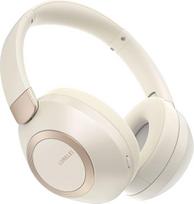 LORELEI B-C6 Wireless Over-Ear Headphones, 50H Playtime Foldable, Lightweight Bluetooth Headsets, Deep Bass, Built-in Microphone, Memory Foam Earmuffs for Travel (Beige White)