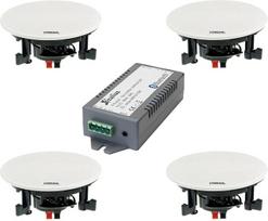 Lyndahl CS200BT Kit with 2 or 4 Speakers Including Bluetooth Amplifier, Built-in Speaker, Bluetooth, Ceiling Speaker with AUX-IN, Bluetooth Speaker with 4 Speakers