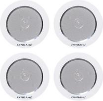 Lyndahl Speaker Set Bluetooth 4-Channel Amplifier AMP4X15BT and 2-Way Speaker Pair CS120AL with 2 or 4 Built-in Speakers Ceiling Speaker with 4 Speakers