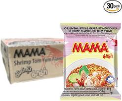 MAMA greito paruošimo rytietiška makaronų sriuba, "Tom Yum" krevečių skonio, "Zilver", 60 g (30 vnt.)