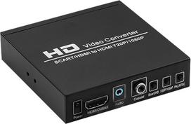 Mcbazel SCART+HDMI-zu-HDMI-Konverter mit 3,5 mm wandelt EIN Signal im Format 480I(NTSC)/576I(PAL) in EIN HDMI-Signal im Format 720P/1080P um