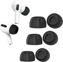 Memory Foam for Airpods Pro with Noise Reduction Hole, Durable, 3 Pairs Soft Earbuds for AirPods Pro, Suitable for Charging (S/M/L, Black)