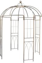 Metalinė pavėsinė su rožėmis rūdžių rudos spalvos - 270 x 200 cm - Plieninė grotelė Milteliais dengta apvali pavėsinė su dideliu kupolu Rožių arka, skirta vijokliniams augalams