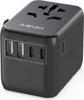 MINIX kelioninis adapteris visame pasaulyje 35 W universalus kelioninis adapteris, 3 USB-C ir 2 USB-A prievadai, pasaulinis sieninis įkroviklis "viskas viename", skirtas JAV, ES, JK, AU ir daugiau nei 180 šalių