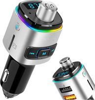 MMOBIEL "Bluetooth" FM siųstuvas automobilinis cigarečių žiebtuvėlio "Bluetooth" siųstuvas automobilinis "Bluetooth" rinkinys su QC 3.0 USB-A įkrovikliu laisvų rankų įrangos rinkiniui ir muzikai