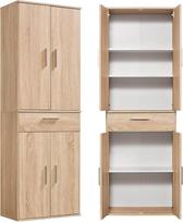 mokebo® Universali spinta 60 cm pločio su stalčiais "Praktiška" biuro spinta, didelė, aukšta batų spinta, drabužių spinta, aukšta spinta, sandėliavimo spinta ir vaistinėlės spinta, ruda, Sonoma ąžuolas