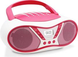 MOOOV 477410 Pop Pink CD Player FM Stereo 6W Portable with Carry Handle