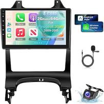 NHOPEEW 2+64G Car Radio for Peugeot 3008 2009-2015 - Wireless Carplay & Android Car - 9 Inch Android 13 Car Radio with WiFi GPS EQ FM RDS + AHD Rear View Camera & Mic