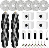 NIXOOT priedų rinkinys "Ecovacs Deebot T20 Omni" / "T20e Omni" dulkių siurbliui-robotui atsarginės dalys 2 pagrindiniai šepetėliai 6 šluostės pagalvėlės 4 dulkių maišeliai 4 aktyvuotos anglies filtrai 8 šoniniai šepetėliai 1 valymo priedai