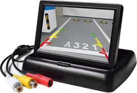 OBEST 4,3 colių TFT LCD spalvoto automobilio atbulinės eigos kameros monitoriaus ekranas, sulankstomas monitorius, skirtas galinio vaizdo kamerai, V1/V2, du vaizdo įėjimai, DC12V-24V, LCD monitorius visureigiams, furgonams, lengviesiems automobiliams, sun