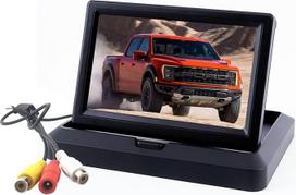 OBEST 5 colių TFT LCD atbulinės eigos kameros monitorius, sulankstomas atbulinės eigos kameros ekranas, V1/V2 du vaizdo įėjimai, DC12V-24V, LCD automobilio monitorius visureigiams, furgonams, automobiliams, sunkvežimiams