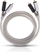 Oehlbach Silver Express Stereo RCA Cable Set for CD Players and Amplifier Spofc & Double Shielding 1.5 m – Silver