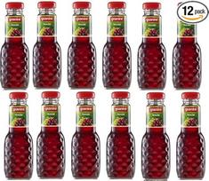 Onlineshop 12 butelių po 200 ml "Granini" raudonųjų vynuogių sulčių daugkartinio naudojimo stikliniuose buteliuose vynuogėms gerti Bormann