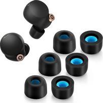 OPODEE Memory Foam Tips for Sony WF-1000XM4, Non-Slip Replacement Earbuds for Sony True Wireless Headphones, Fit into Charging Case, Perfect Noise Cancellation, 3 Pairs (Large, Black)