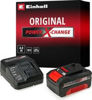 Originalus "Einhell" pradinio rinkinio akumuliatorius ir įkroviklis "Power X-Change Volks.Battery", ličio jonų, 18 V, 4,0 Ah akumuliatorius ir greitasis įkroviklis, tinka visiems "Power X-Change" prietaisams