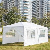 Pavėsinė Sulankstoma pavėsinė Vandeniui atspari šalis palapinė 3 x 6 m su 6 UV sienelėmis Balta pavėsinė Storas PE brezentas vestuvių šalims Komercinė veikla