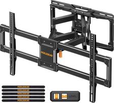 Perlegear PGLF12-E TV Wall Mount Swivelling Tilting for 42-84 Inch Flat & Curved TVs up to 60 kg, Maximum VESA 600 x 400 mm