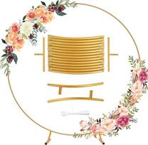 PlusFive Round Balloon Arch Kit, 2,1 m metalinė balionų arka, balionų arkos rėmas, vestuvių arka, balionų stovas, balionų arka gimtadieniui, vestuvėms, kūdikių šventei, išleistuvėms, dekoracijoms